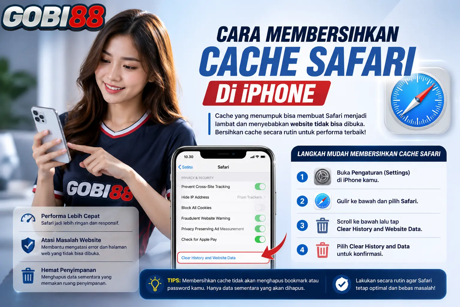Cara Membersihkan Cache Safari di iPhone