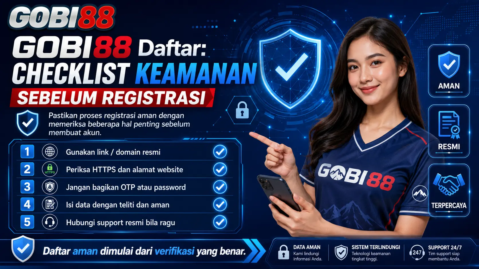 Checklist keamanan sebelum registrasi dan membuat akun GOBI88