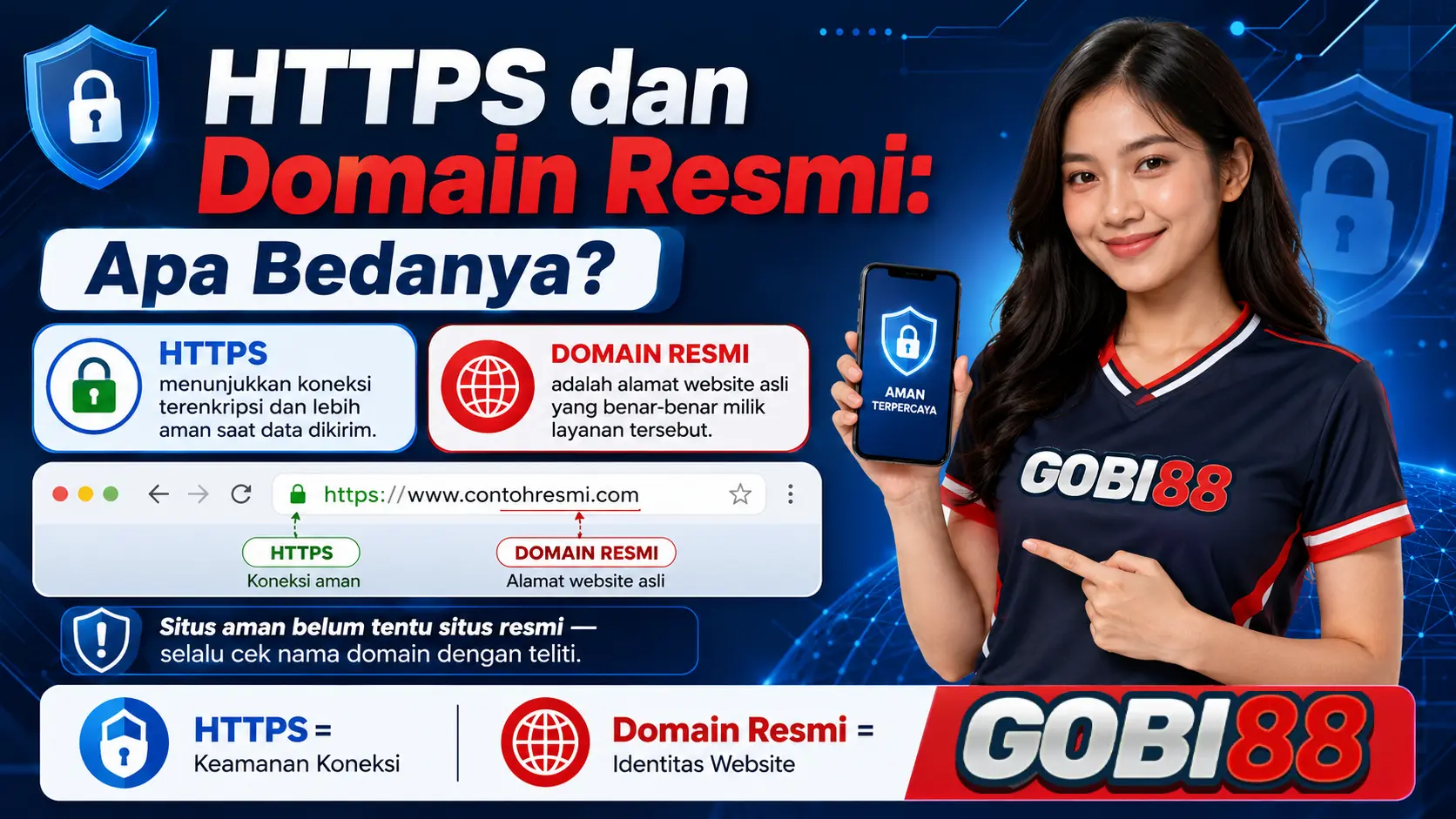 Ilustrasi HTTPS dan domain resmi GOBI88 untuk keamanan akses website