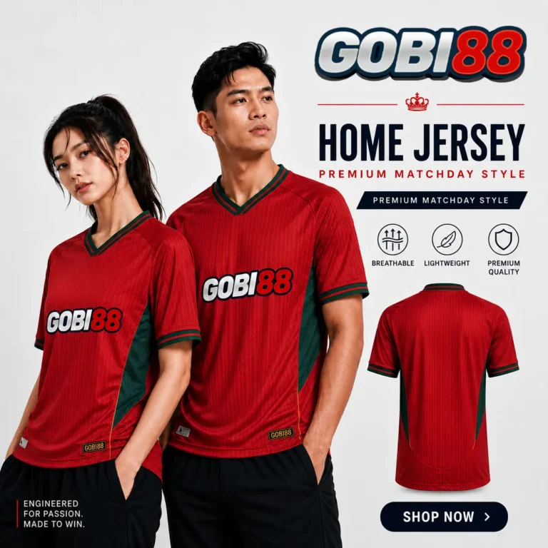 Jersey sepak bola Portugal home GOBI88 untuk pria dan wanita