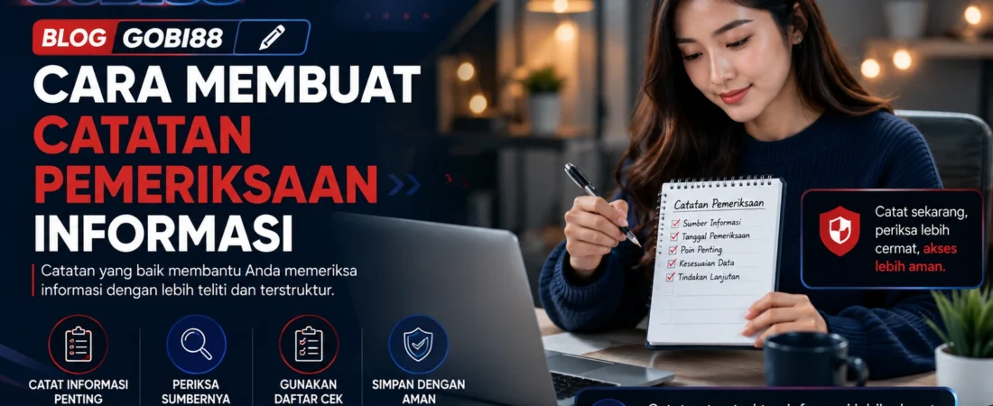 Blog GOBI88: Cara Membuat Catatan Pemeriksaan Informasi