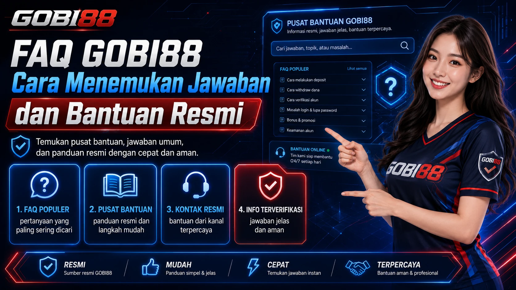 Ilustrasi FAQ GOBI88 untuk menemukan jawaban dan bantuan resmi
