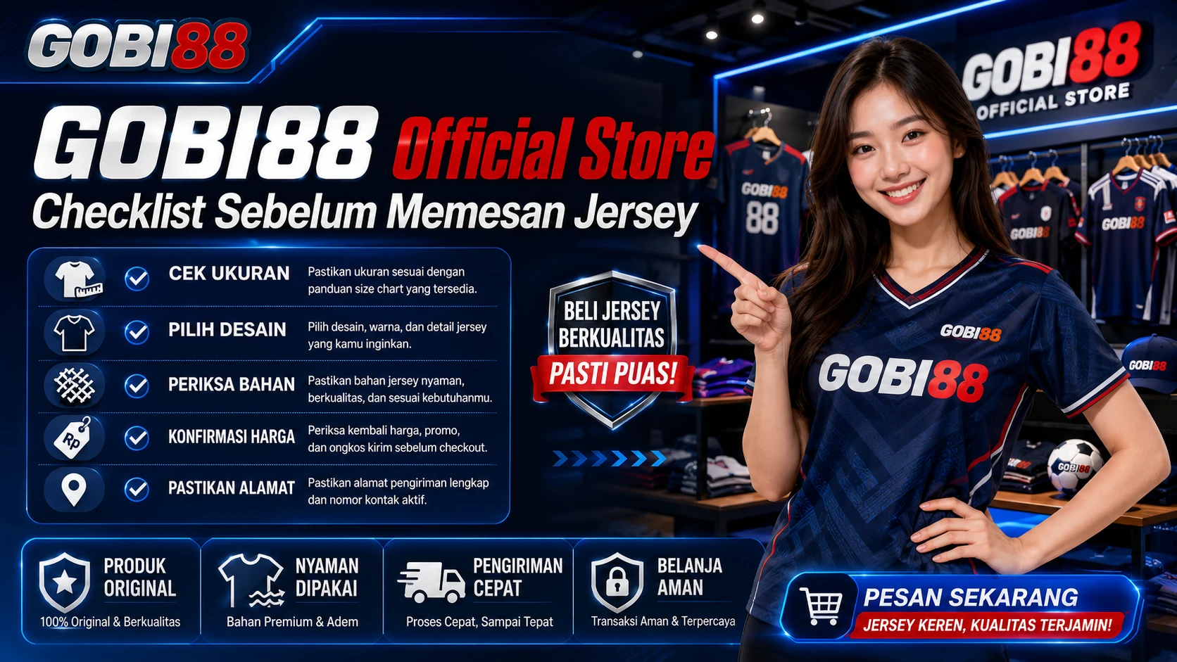 GOBI88 Official Store - Checklist Sebelum Memesan Jersey Ilustrasi GOBI88 Official Store untuk checklist sebelum memesan jersey