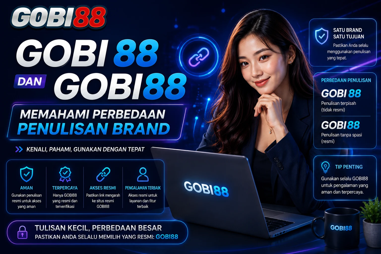 Perbedaan penulisan brand GOBI 88 dan GOBI88