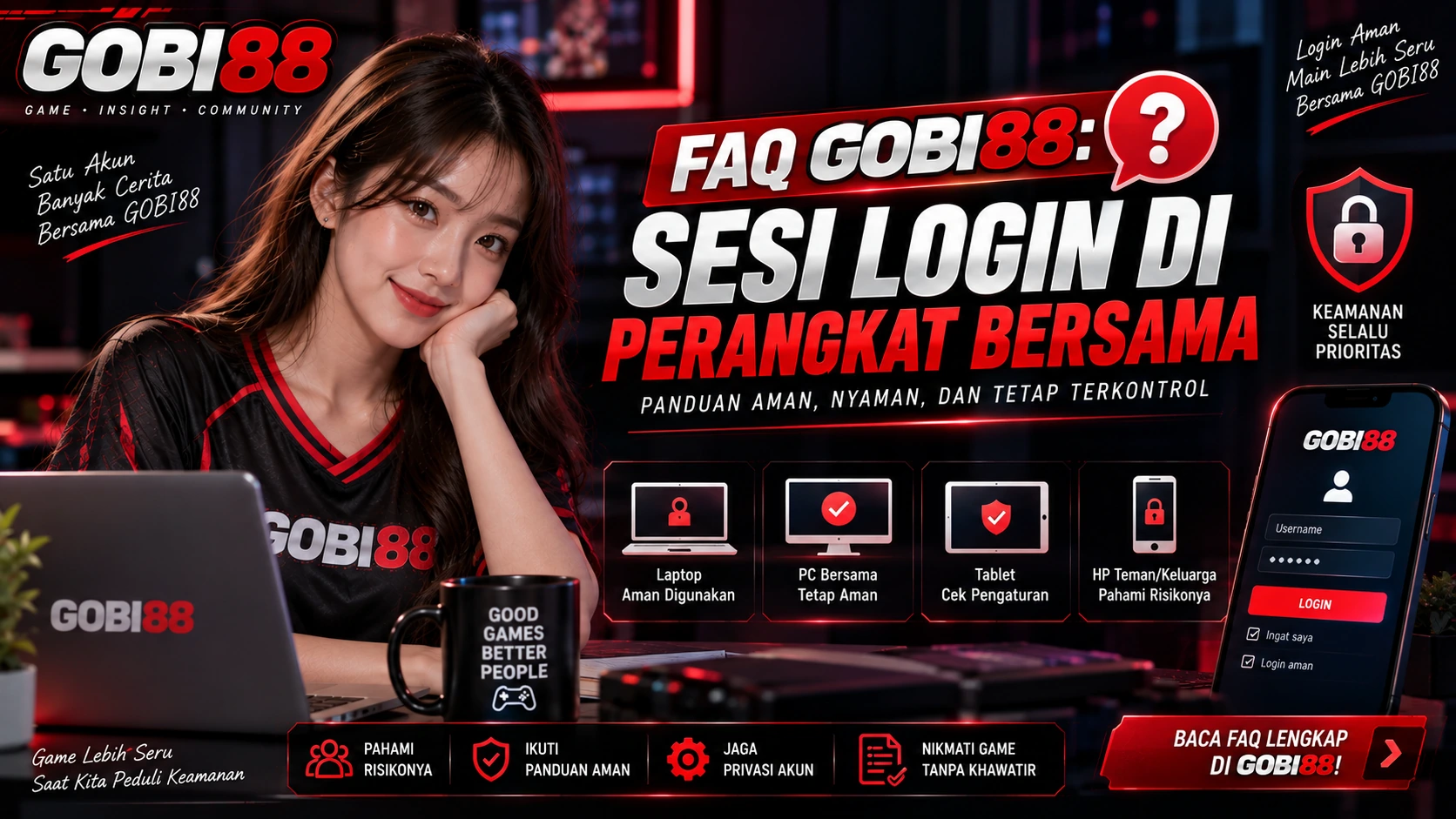 FAQ GOBI88 – Sesi Login di Perangkat Bersama Ilustrasi FAQ GOBI88 tentang sesi login aman di perangkat bersama